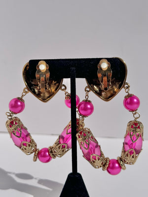 Vintage Rosa Heart Earrings