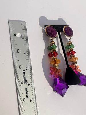 Vintage Purple Diana Earrings (C)