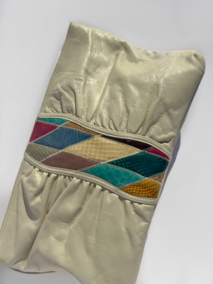 Vintage Tan Toni Colorful Snakeskin Leather Purse