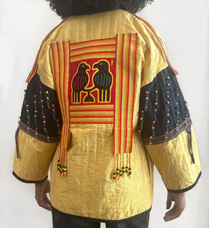 Vintage Monica Silk Beaded Fringe Jacket (S-M)