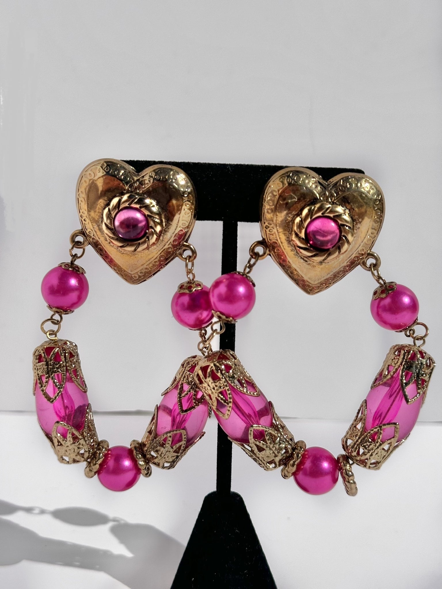 Vintage Rosa Heart Earrings