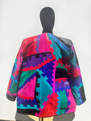 Vintage Multicolor RARE Leather Jacket (L) 48 bust